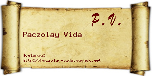 Paczolay Vida névjegykártya